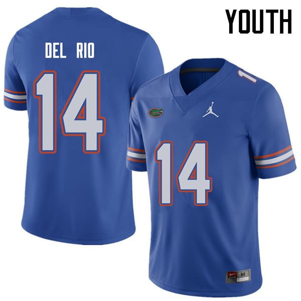 NCAA Florida Gators Luke Del Rio Youth #14 Jordan Brand Royal Stitched Authentic College Football Jersey WST0764KP